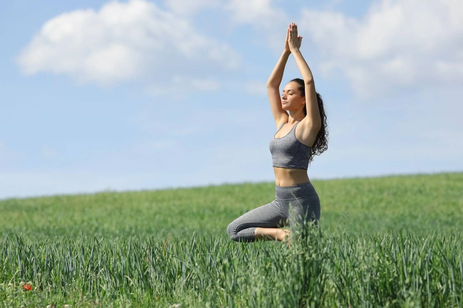 Person taking a mindful break outdoors with nature